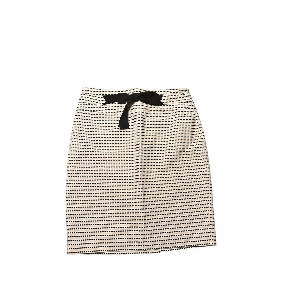 The Limited Coquette Bow Tie Pencil Skirt Preppy Women's Size 6 NWT Cream Blk